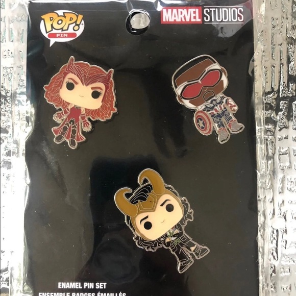 NEW Funko Pop Pin Marvel Wandavision Loki Falcon and Winter Soldier Enamel Set - Picture 1 of 2